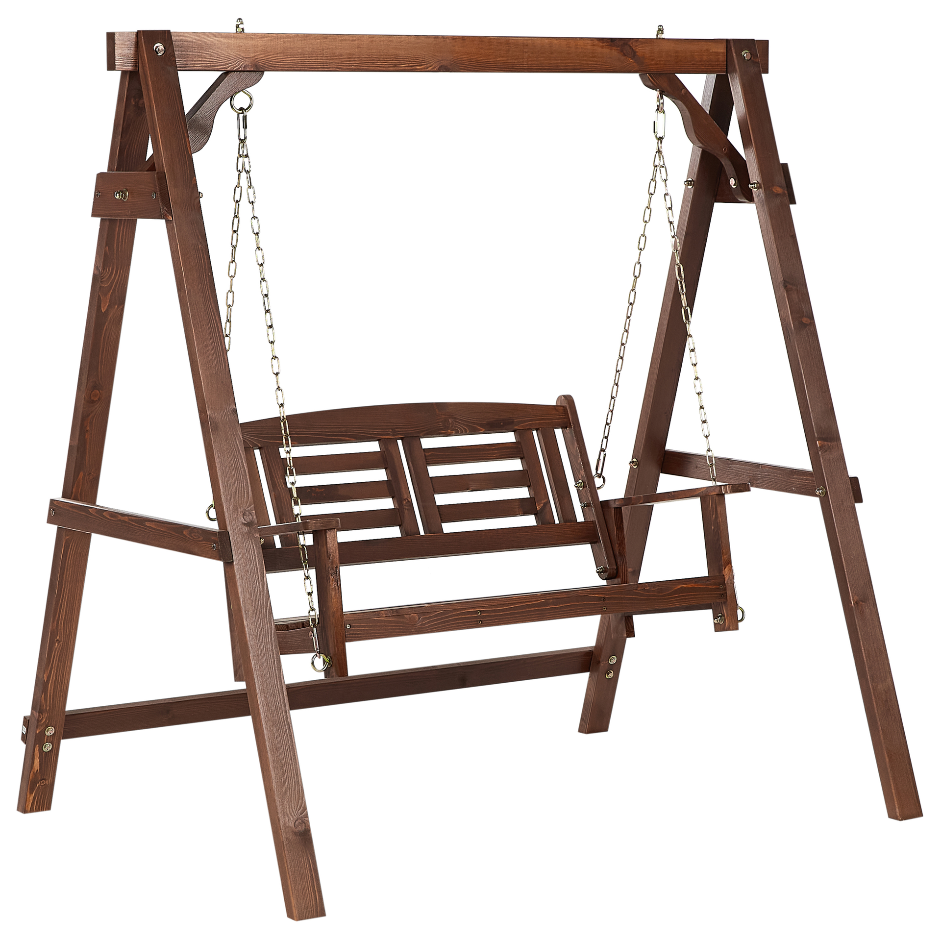 Huśtawka ogrodowa NERITO Drewno świerkowe Ciemnobrązowy