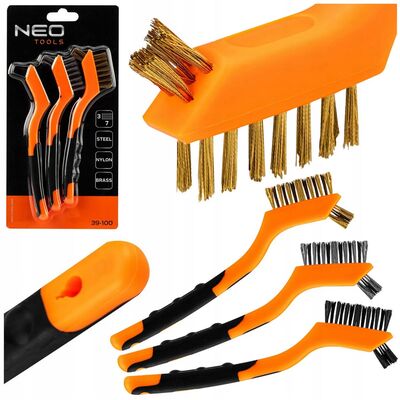 Zestaw szczotka druciana 3 x 7 rzędów 3 sztuki