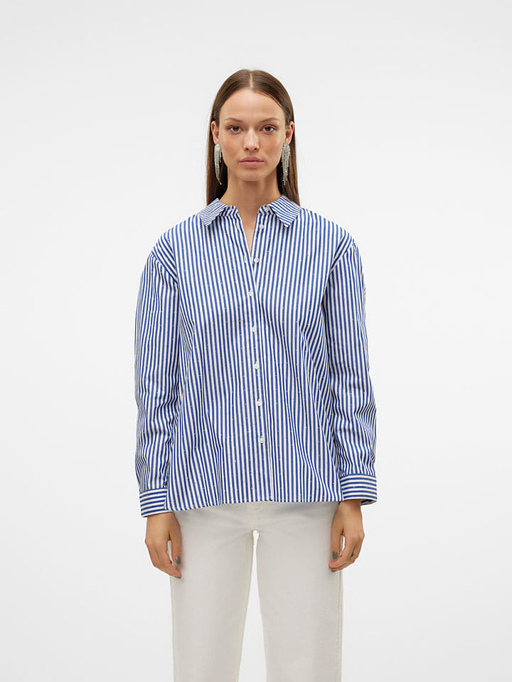 Vero Moda Koszula w kolorze niebiesko-białym