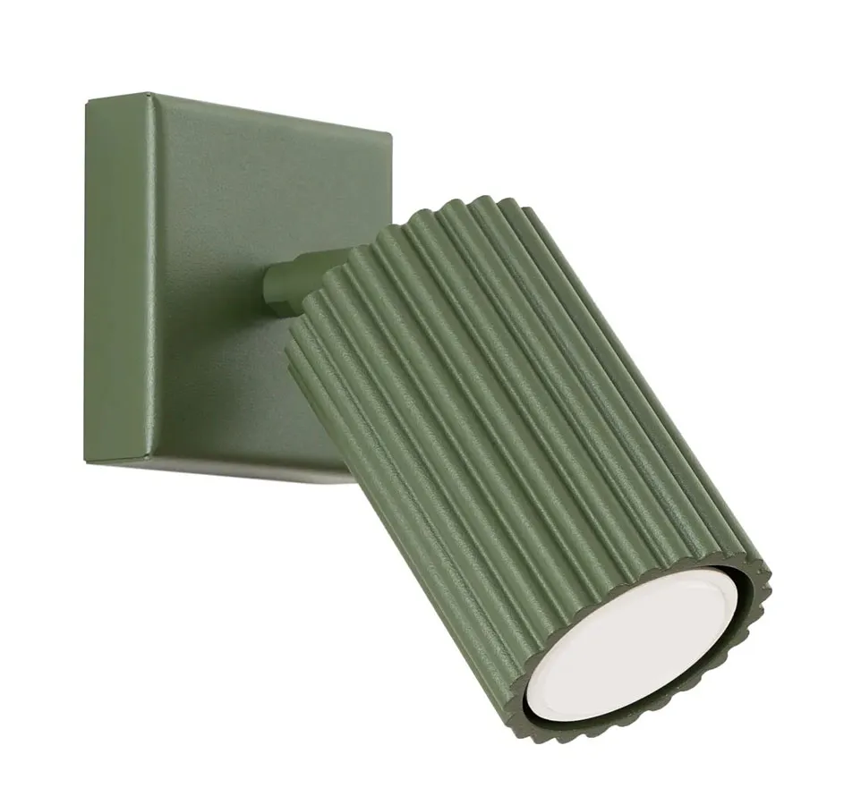 Oliwkowy metalowy kinkiet karbowany - D290 G5-D26