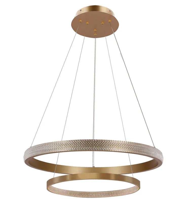 Wisząca okrągła złota lampa z kryształami - M079 B3-C05