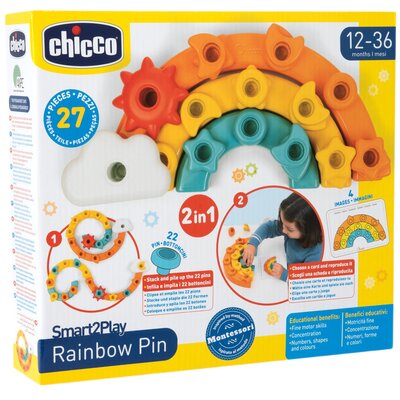 Zabawka edukacyjna CHICCO Smart2Play Kolorowe Pinezki Tęcza 00012198000000