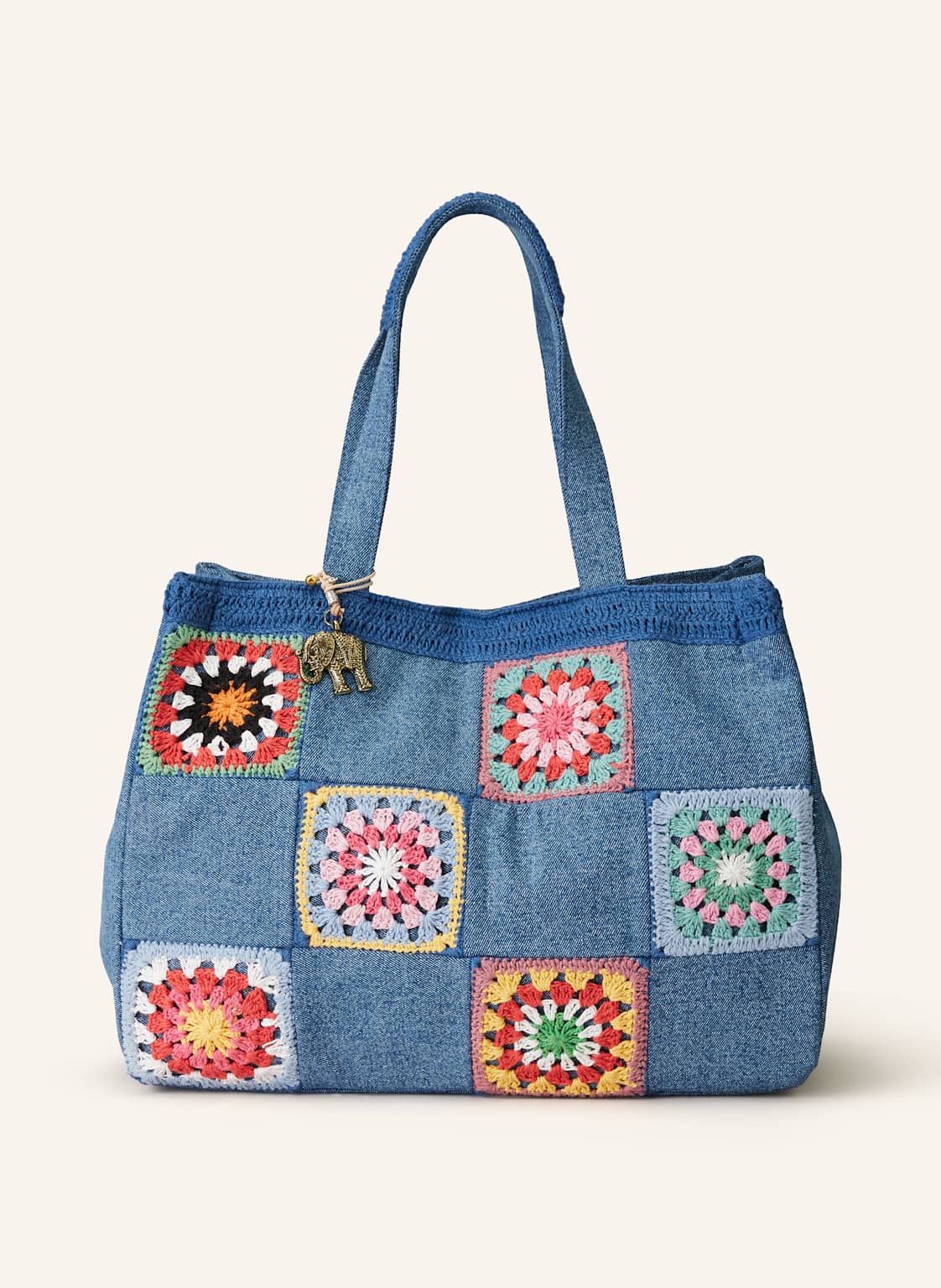 Anokhi Torba Shopper W Jeansowym Stylu blau
