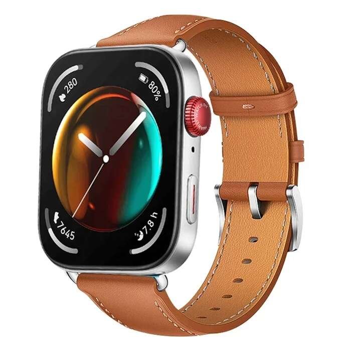 opaska pasek bransoleta LEATHER Huawei Watch FIT 3 brązowa