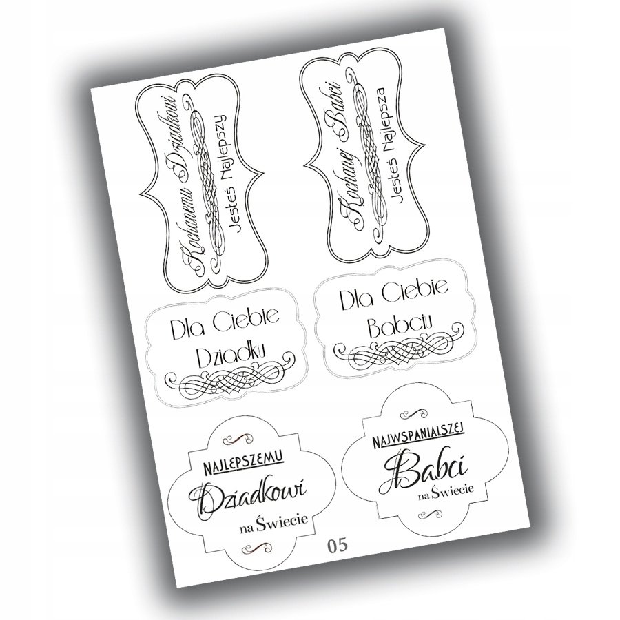 Naklejki Dekoracyjne Etykiety Dzień Babci I Dziadka 6 Szt N05