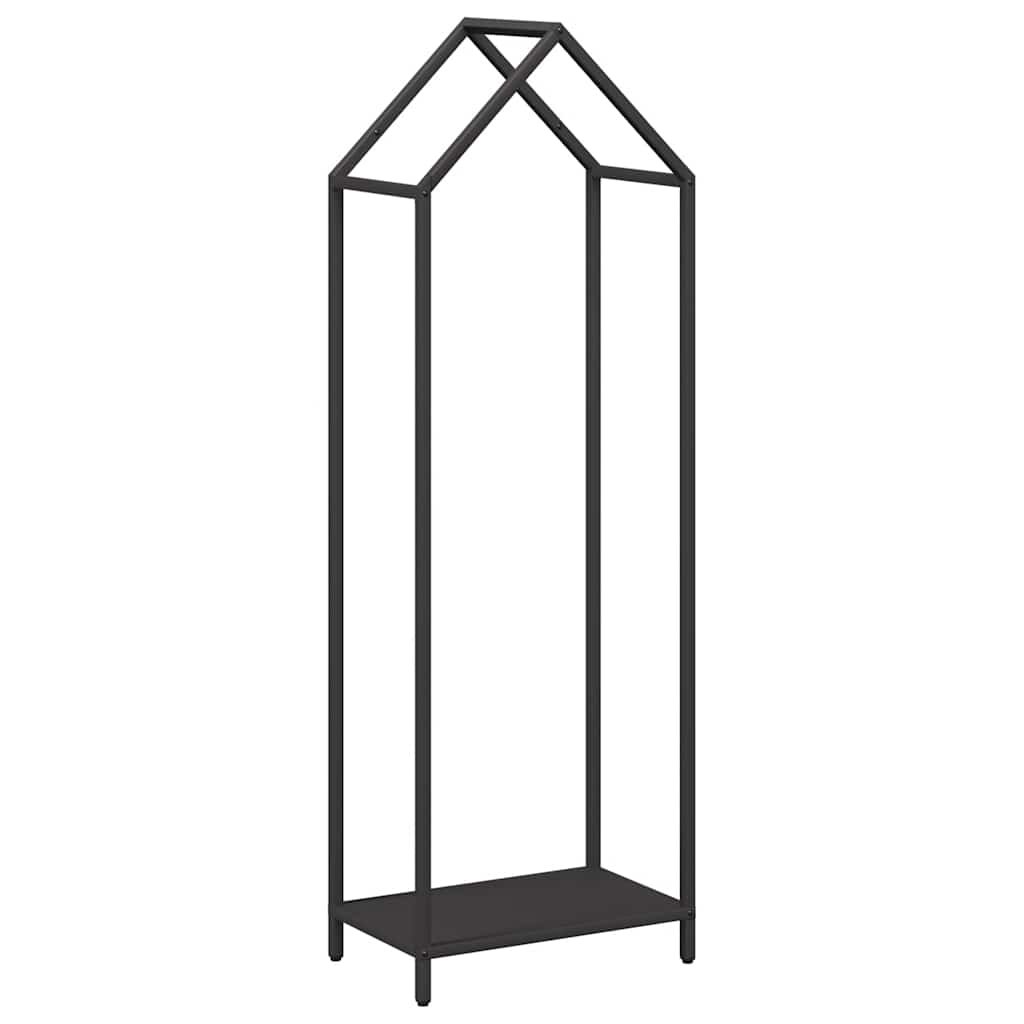 vidaXL Stojak na drewno opałowe czarny 40x25x120 cm