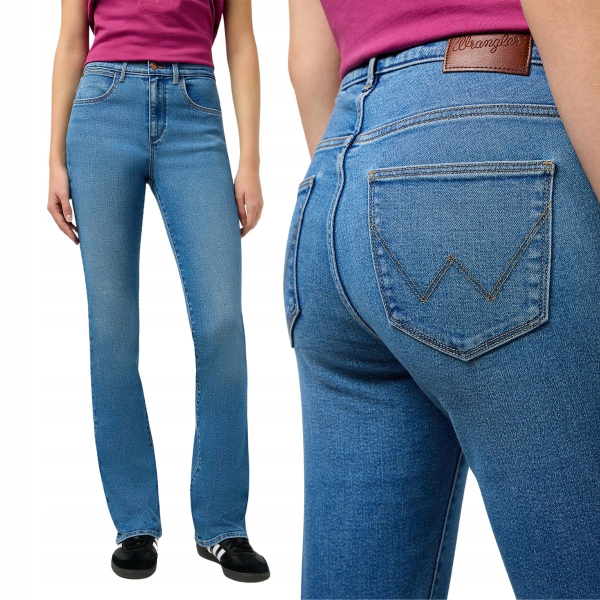 Wrangler BOOTCUT Peacful ROZSZERZANE DAMSKIE SPODNIE JEANSOWE W27 L32