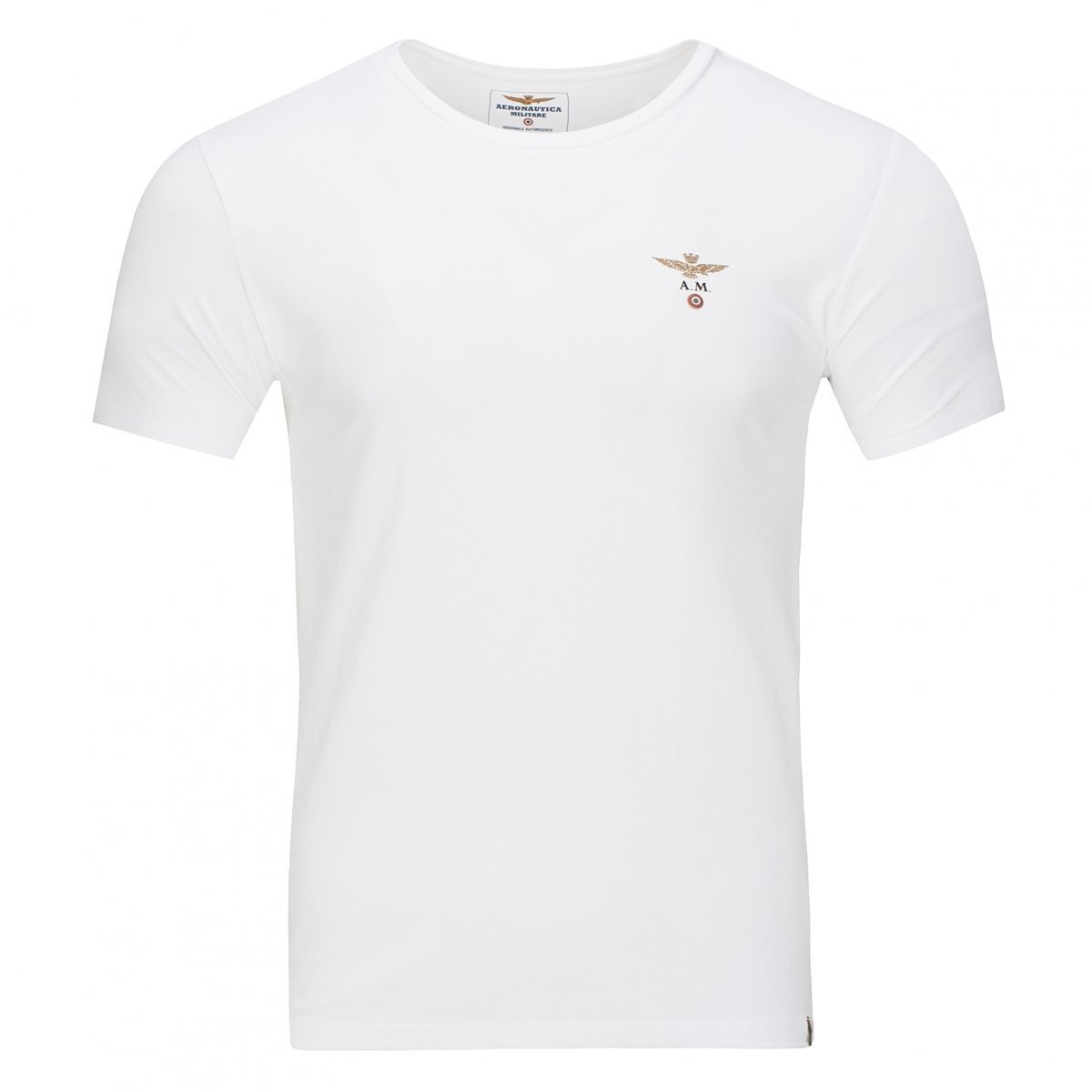Aeronautica Militare bia��y t-shirt koszulka m��ska crew-neck SC0TI001J508-73009 L