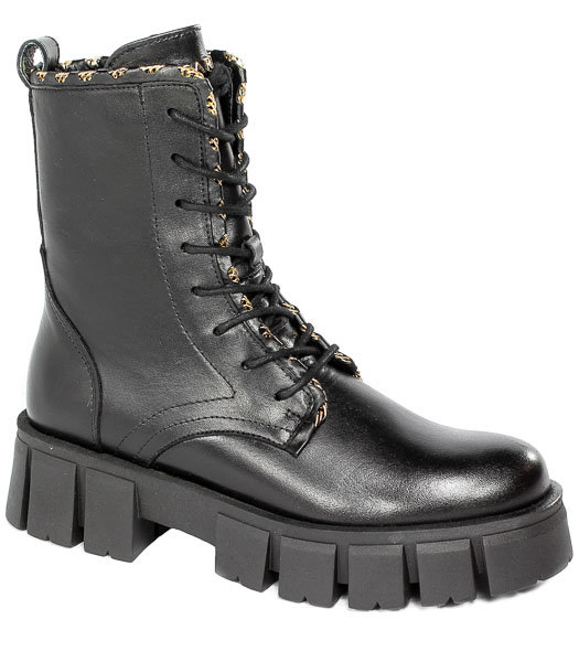 Czarne trzewiki botki workery damskie Carinii B8548-E50 sk��ra modne r.38