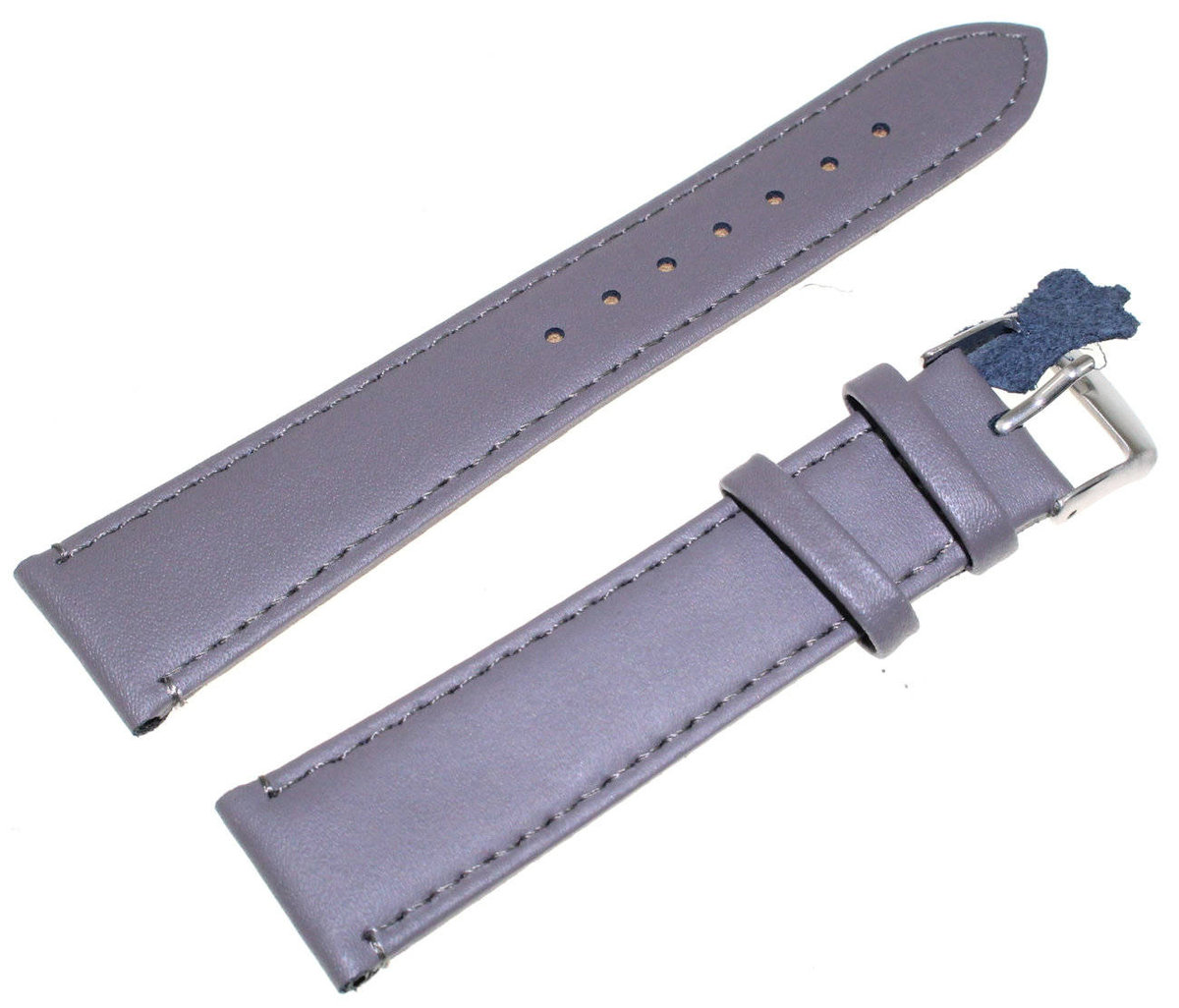 Sk��rzany pasek do zegarka 20 mm Diloy 304.20.7 szary