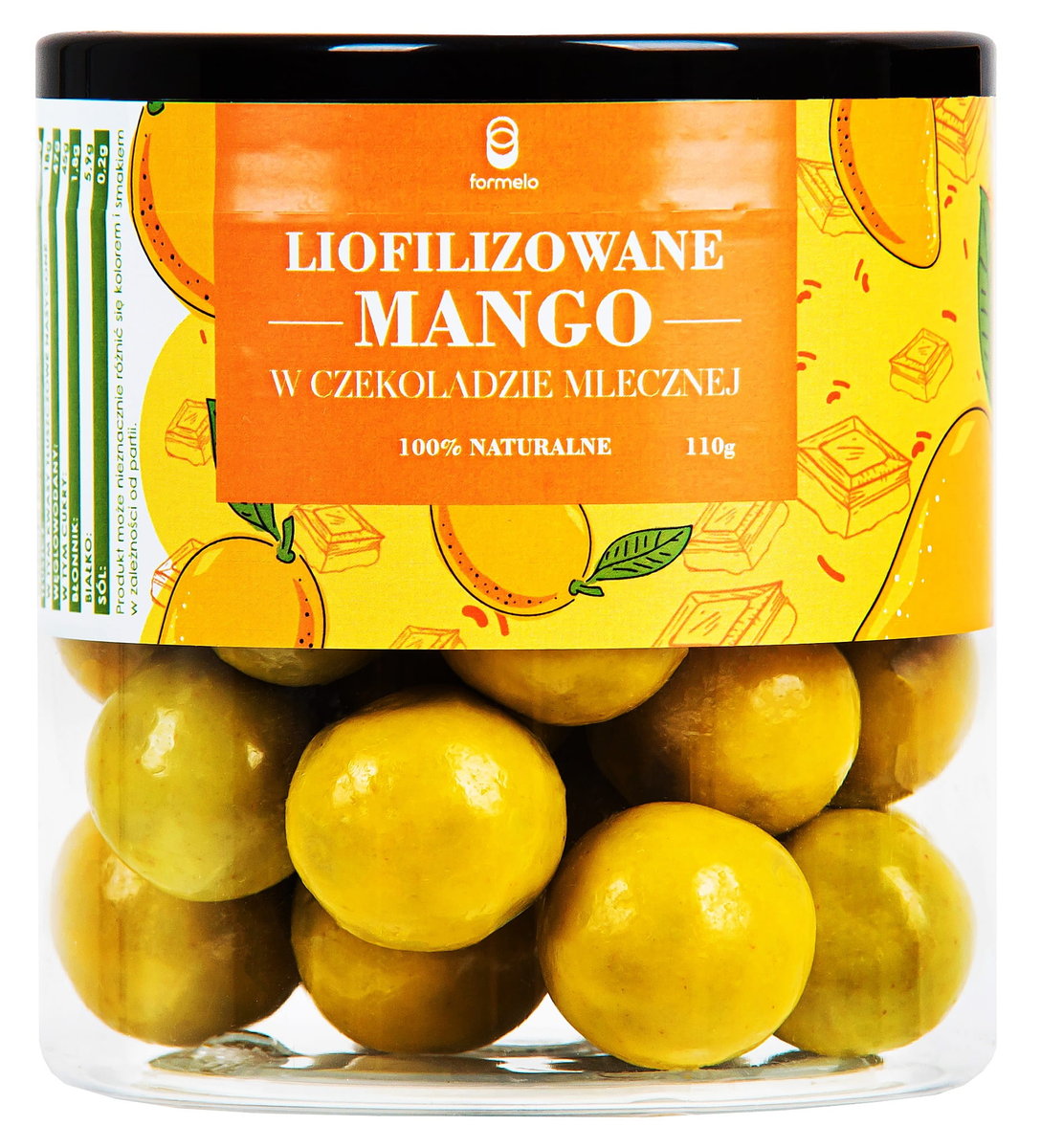 FORMELO LIOFILIZOWANE MANGO W CZEKOLADZIE MLECZNEJ 110G POJEMNIK