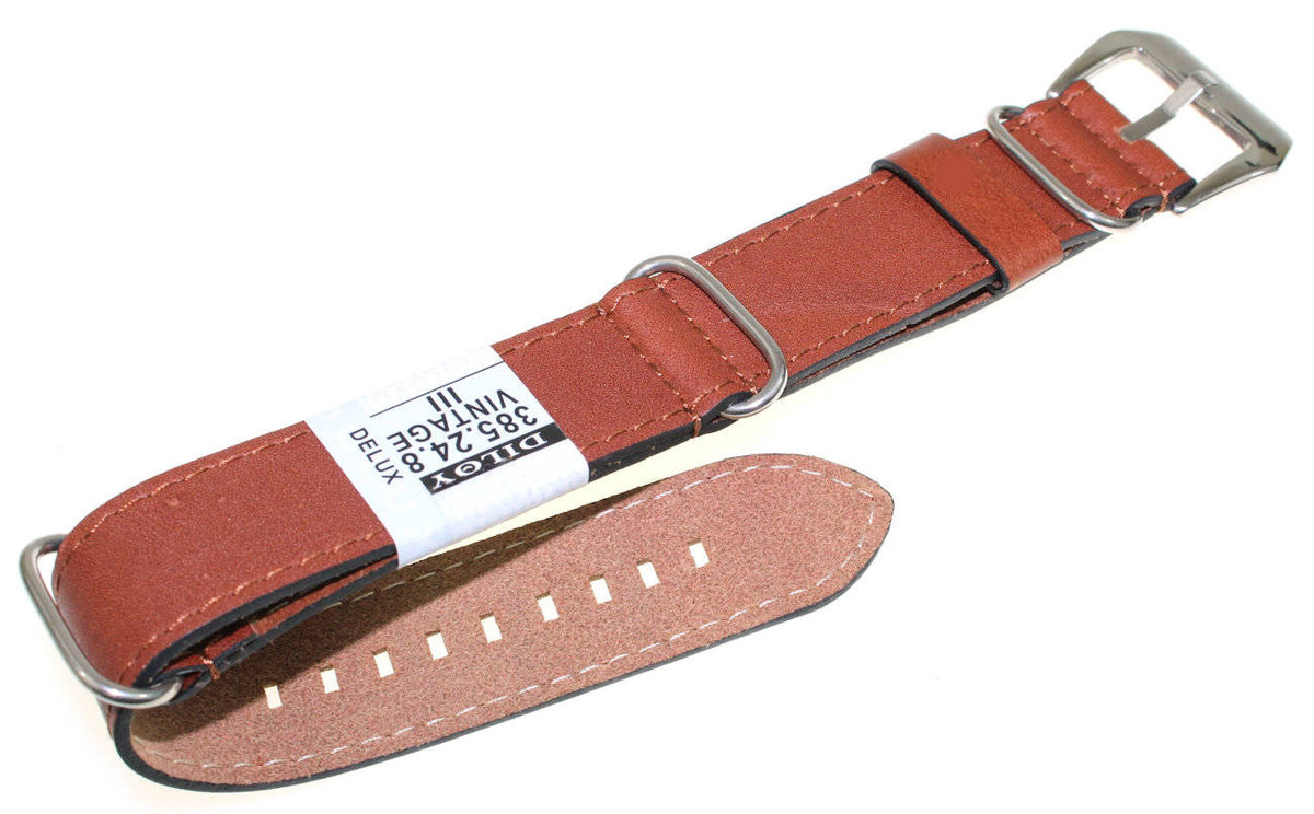 Sk��rzany pasek do zegarka 24 mm Diloy 385.24.8