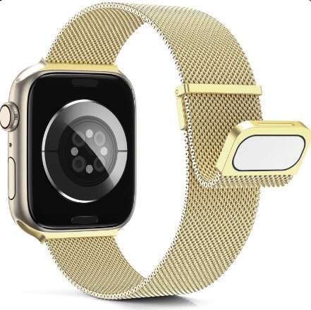 opaska pasek bransoleta MILANESEBAND DOUBLE Apple Watch 1/2/3/4/5/6/7/8/9/10/Ultra 1/2/SE 42/44/45/46/49mm z��ota