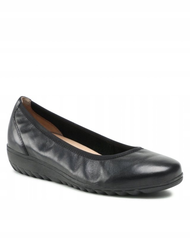 Baleriny p����buty czarne Caprice 9-22161-26 sk��ra r.38