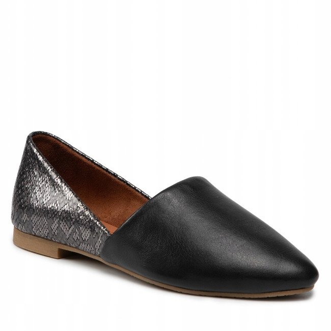 PIAZZA 830018 P����BUTY BALERINY CZARNE/W���� SK��RA MODNE R.37