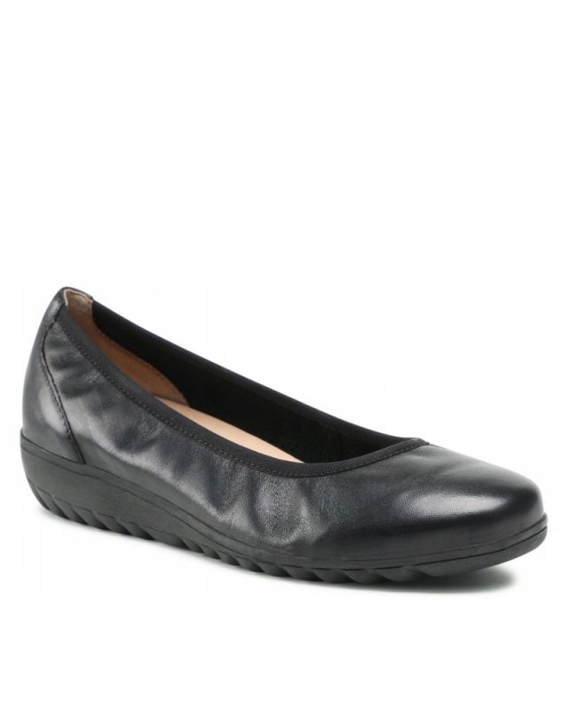 Baleriny p����buty czarne Caprice 9-22161-26 sk��ra r.37
