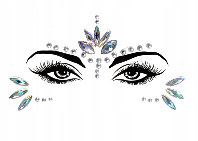 NAKLEJKI NA TWARZ 3D KRYSZTA��KI SAMOPRZYLEPNE YT11