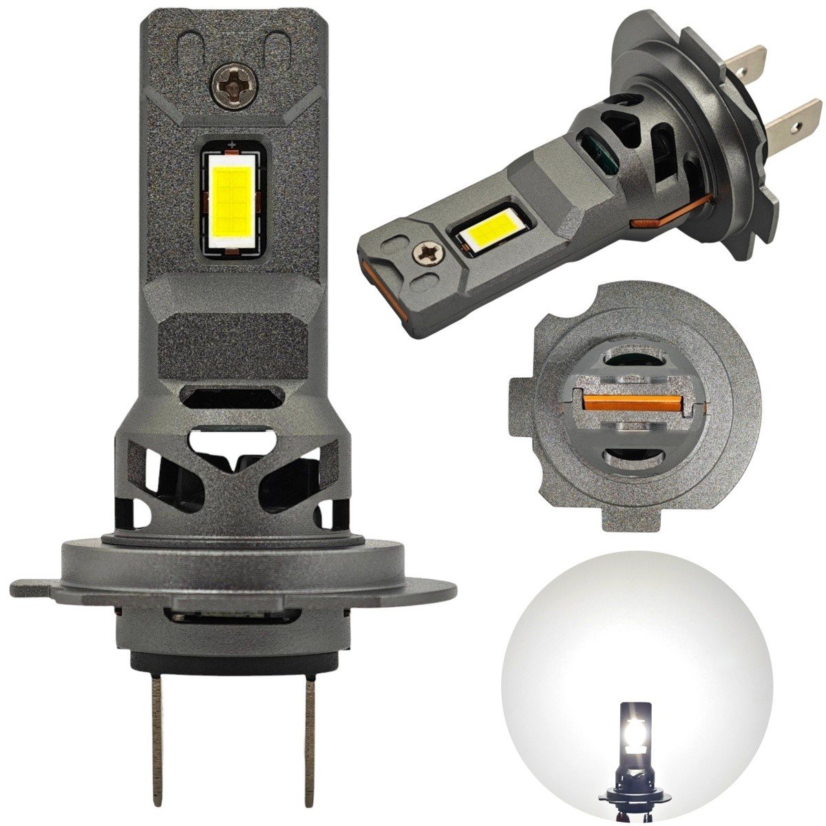 Żarówki LED H7 LED 9V-32V CANBUS CSP 2 szt 8000lm