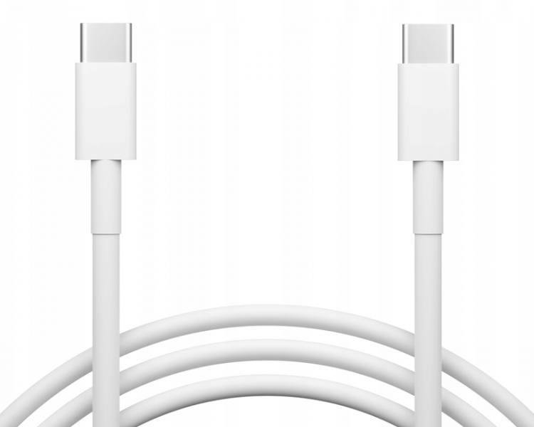 MOCNY SZYBKI KABEL USB 2x TYP-C / TYP-C 80W 1M USB 3.0 PD BIAŁY obustronnie obustronny