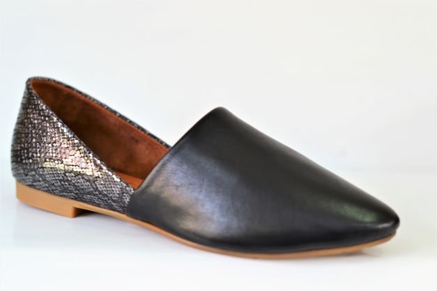 PIAZZA 830018 P����BUTY BALERINY CZARNE/W���� SK��RA MODNE R.40