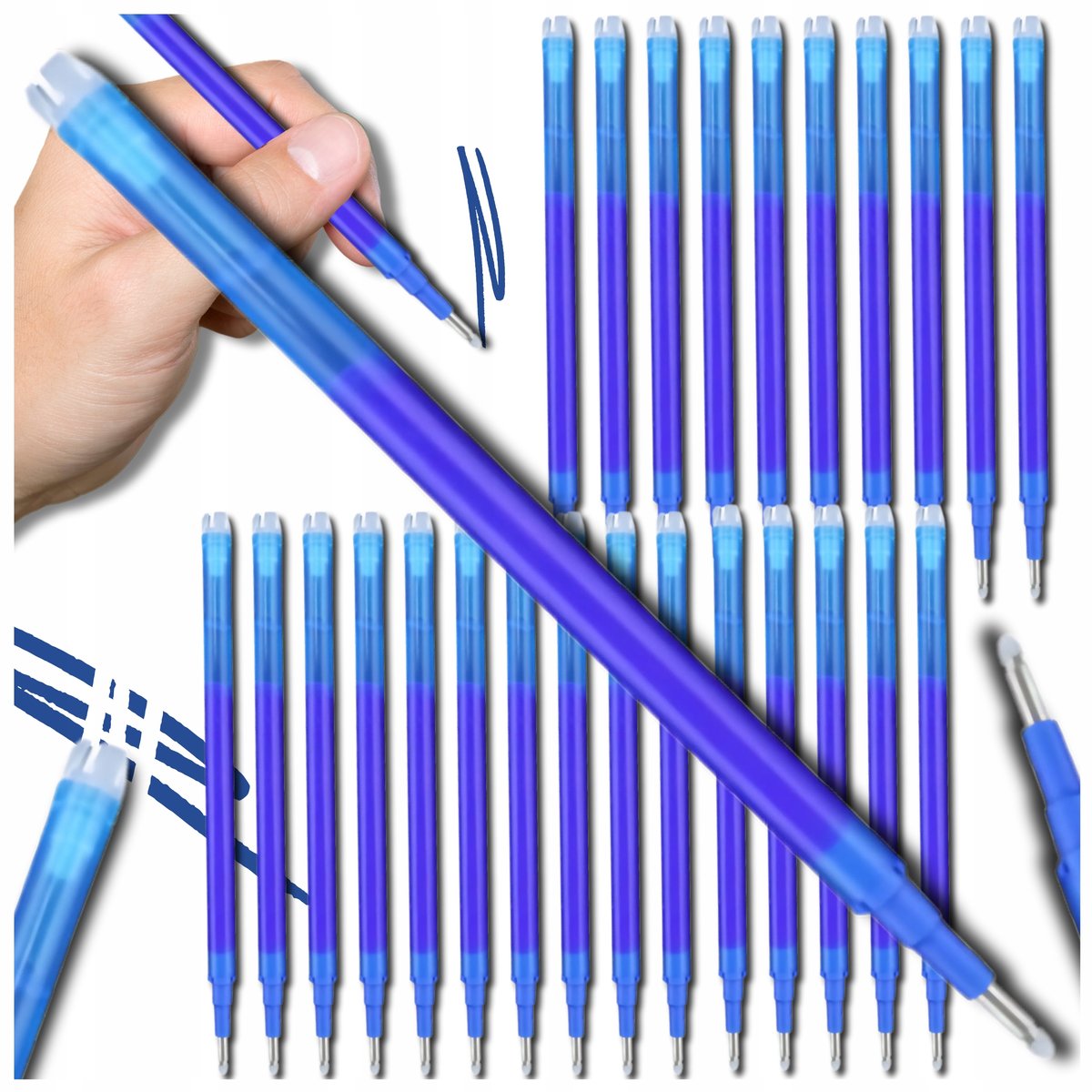 25x WK��AD DO D��UGOPISU PILOT FRIXION 0,7 WK��ADY ��CIERALNE NIEBIESKIE JAKO����