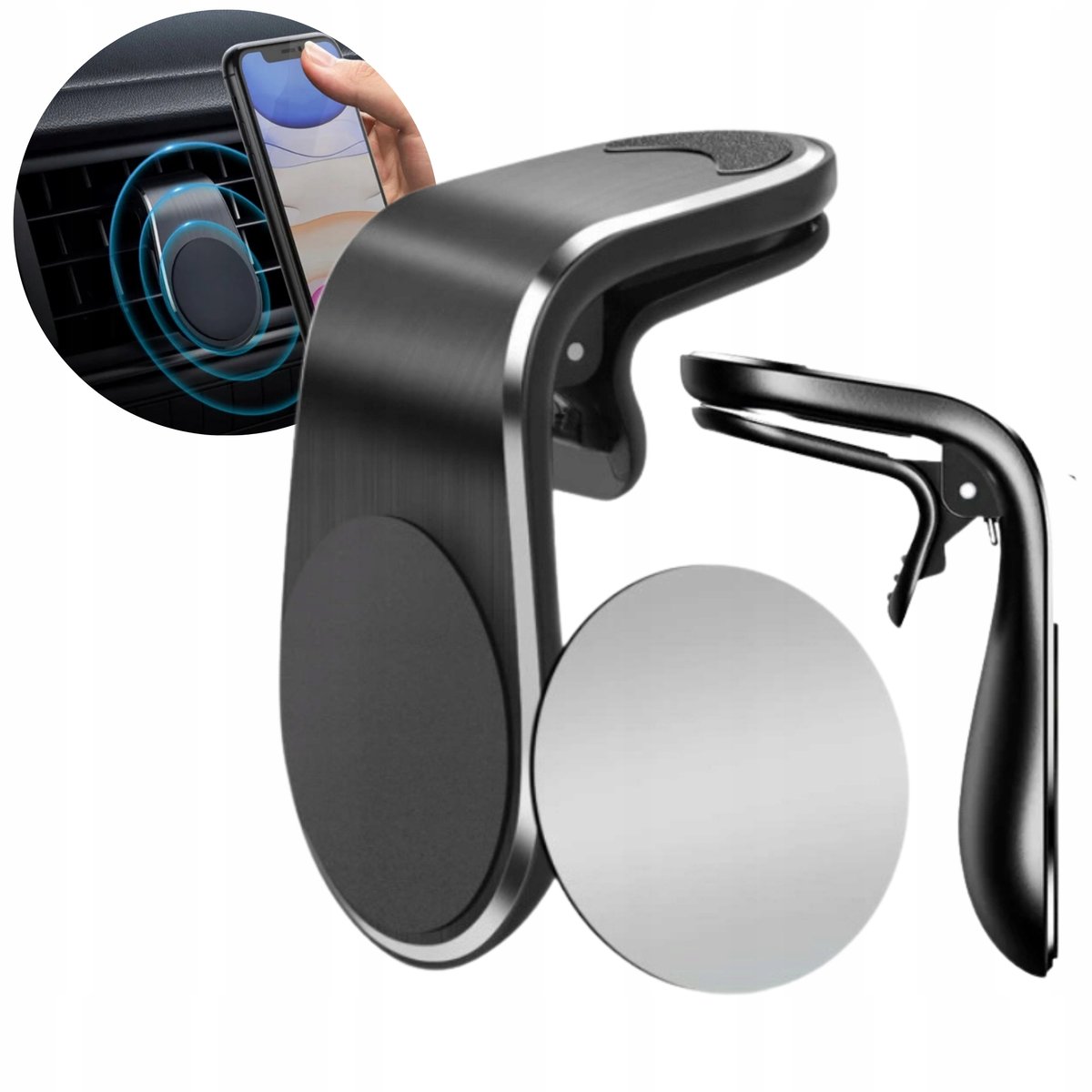 Uchwyt Na Telefon Do Samochodu Magnetyczny na Kratk�� Nawiewu Mocny Magnes