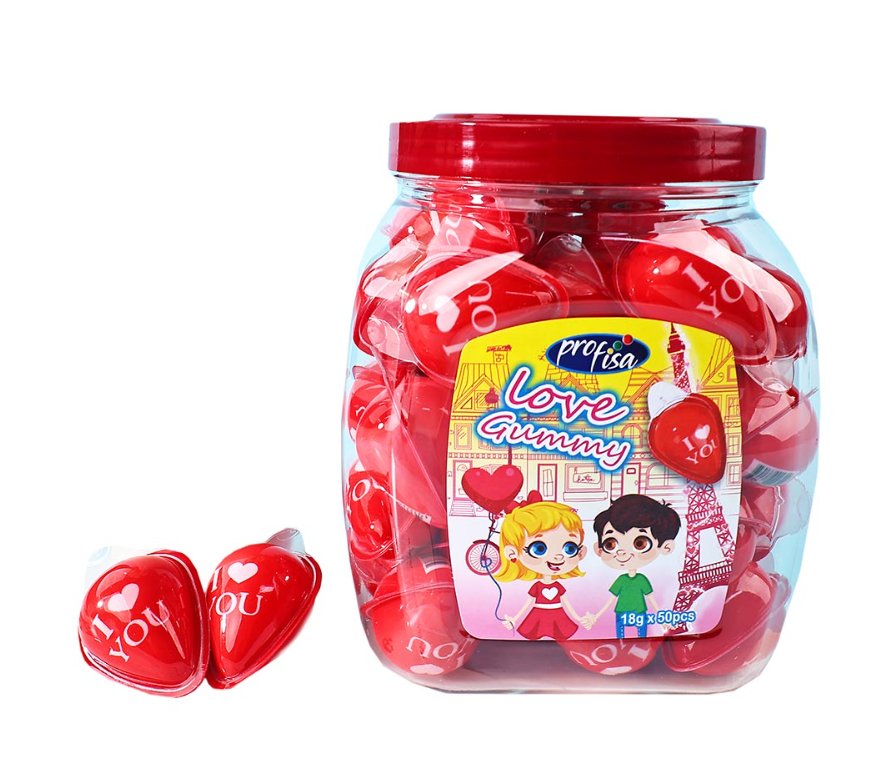 Pianki serce Love Gummy 50 sztuk 900g