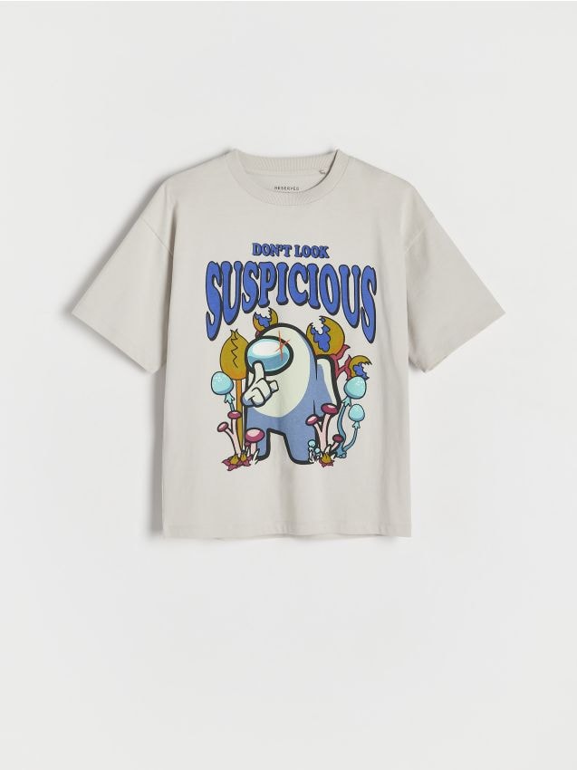 Reserved - T-shirt Among Us - jasnoszary