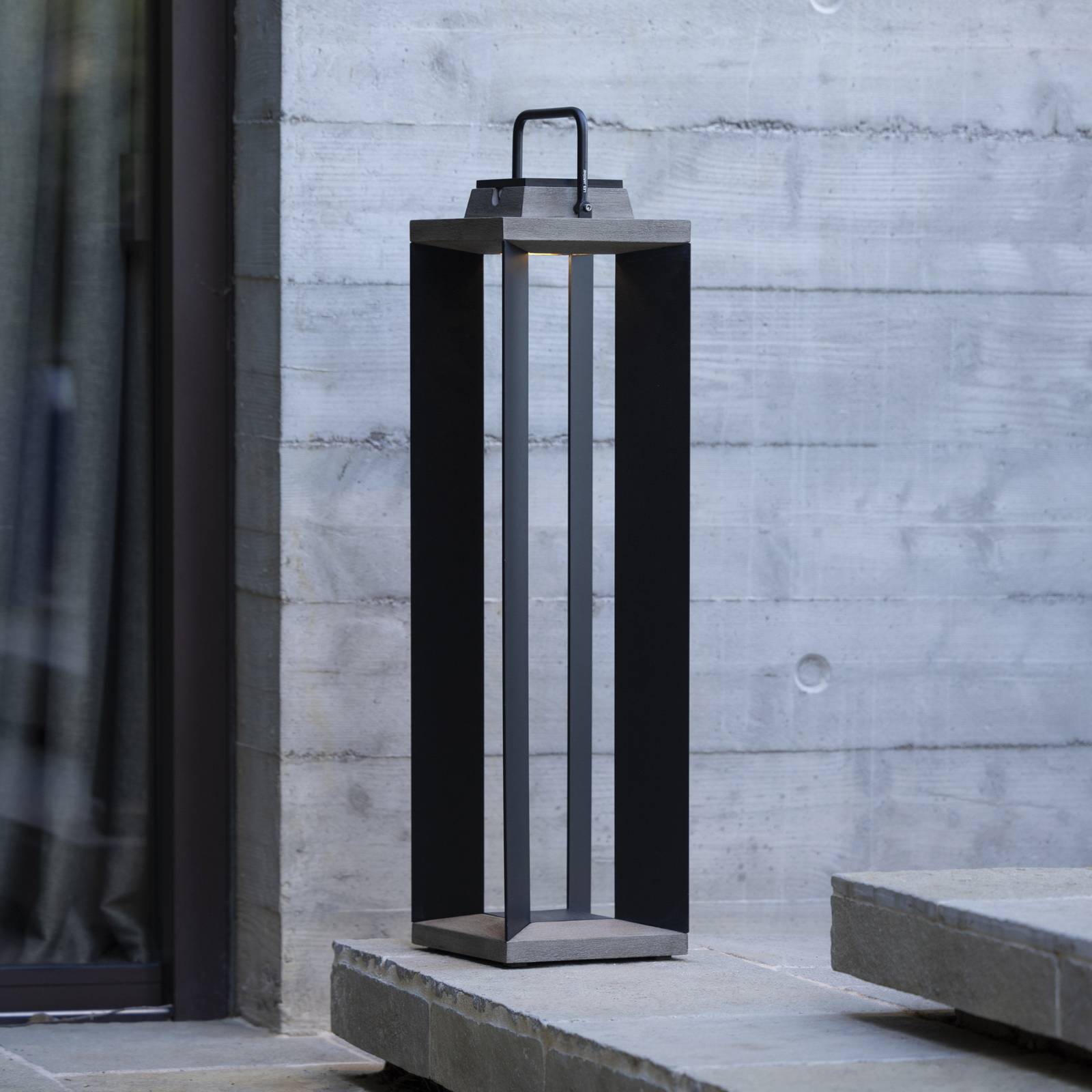 Les Jardins Latarnia solarna LED Teckalu, szary/czarny, 60 cm