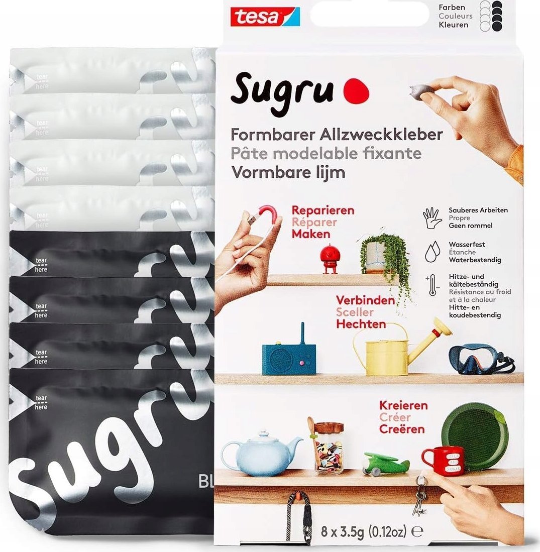 Pistolet do kleju Tesa tesa Sugru formbarer Allzweckkleber 8er Schwarz/Weiss