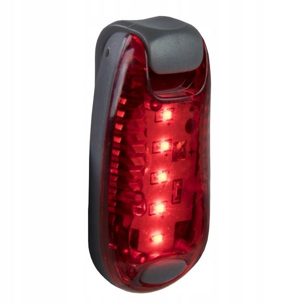 Oświetlenie lampka LED czerwona biegowa migająca klipsem klips tylna plecak