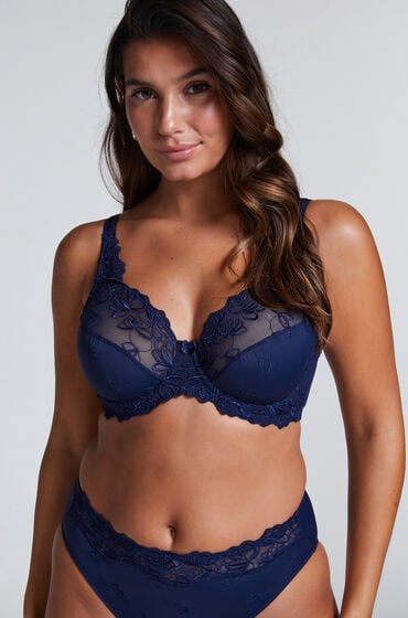 Hunkemöller Biustonosz nieusztywniany z fiszbinami Diva Niebieski