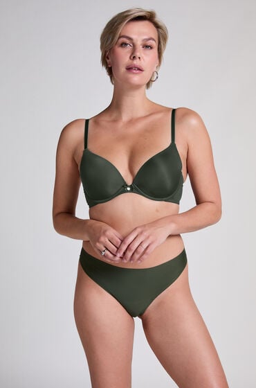 Hunkemöller Niewidoczne pod ubraniem stringi z koronkowym tyłem Zielony