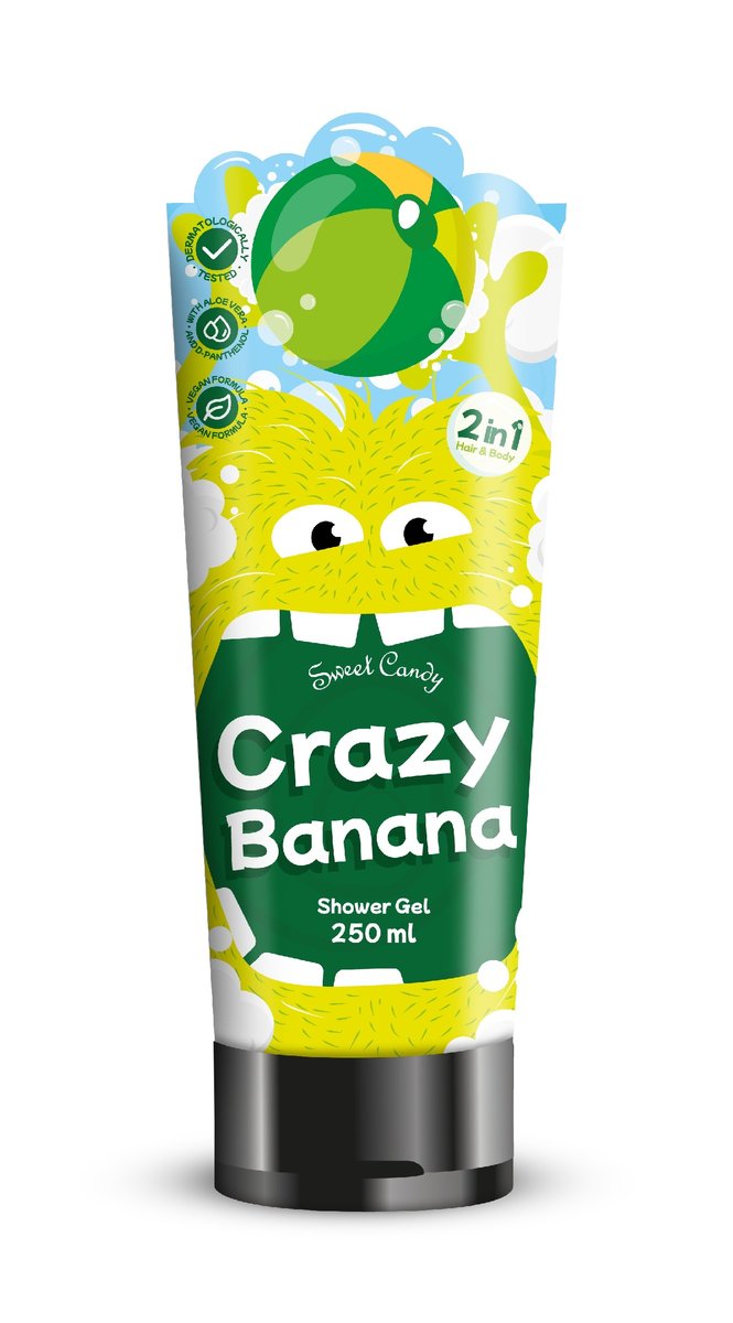 SWEET CANDY Szampon i ��el pod prysznic 2w1 - Crazy Banana 250 ml