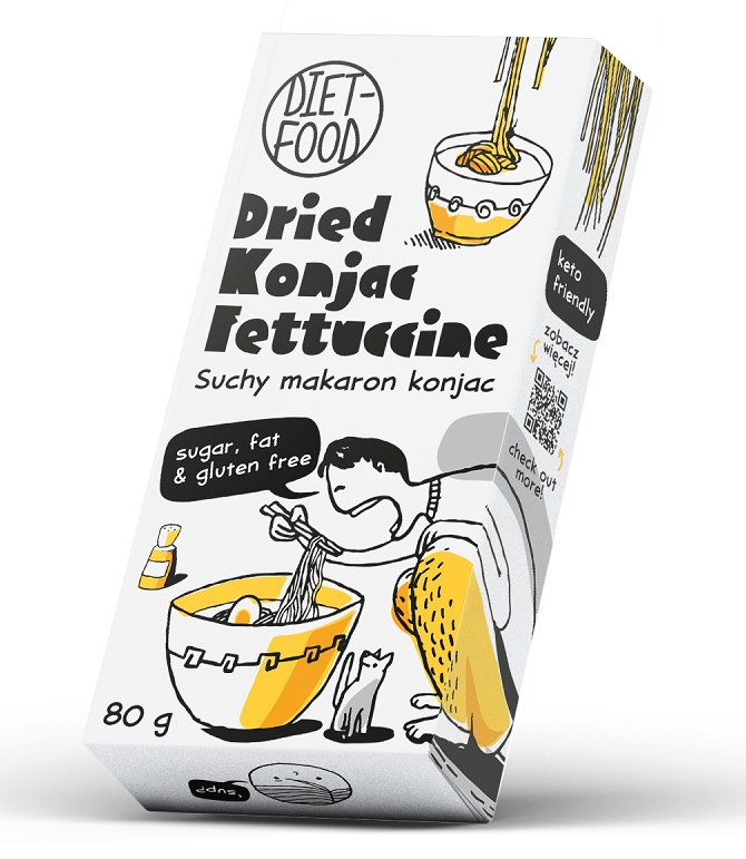 Makaron (suchy Konjac) Fettuccine Bezglutenowy 80 g - DIET-FOOD