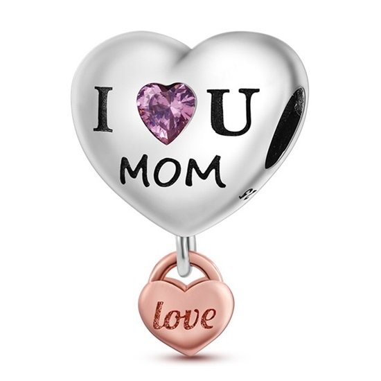 Zawieszka Charms SREBRO 925 Koralik do PANDORA Serce I Love Mom