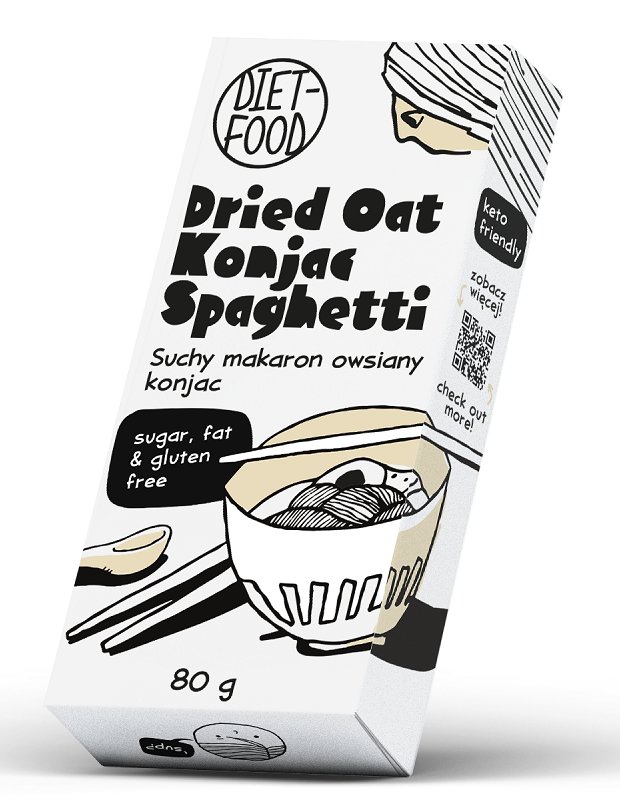 Makaron (suchy Konjac - Owies) Spaghetti Bezglutenowy 80 g - DIET-FOOD