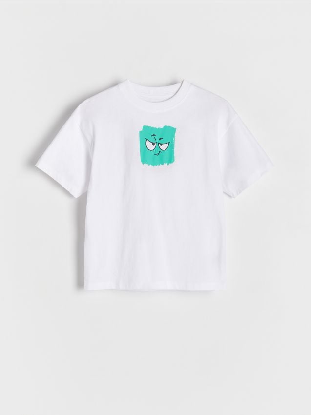Reserved - T-shirt z nadrukiem - biały