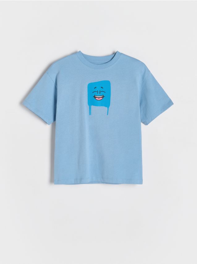 Reserved - T-shirt z nadrukiem - jasnoniebieski
