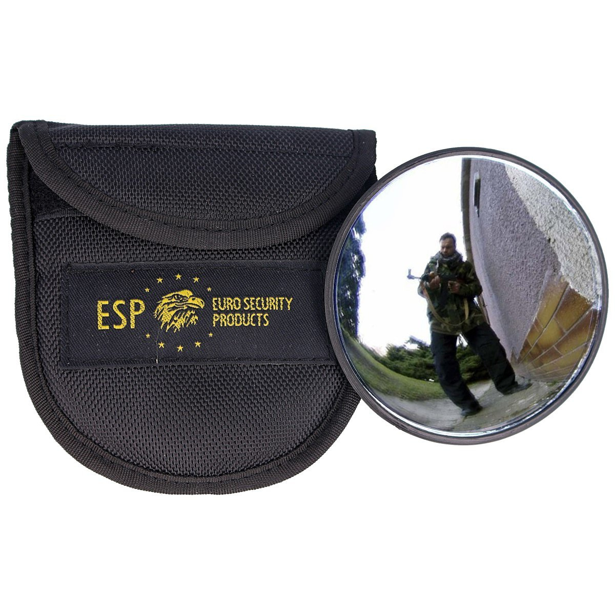 ESP Lusterko taktyczne Ø 92mm do pałki teleskopowej Bonowi, etui (BMO-03-18 / BMH-03)