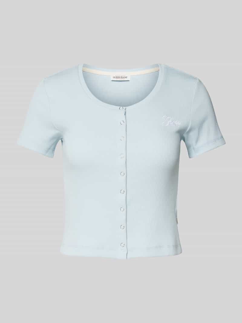 T-shirt z listwą z zatrzaskami