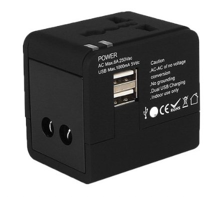 ADAPTER TURYSTYCZNY ��ADOWARKA 2x USB UK EU US AU