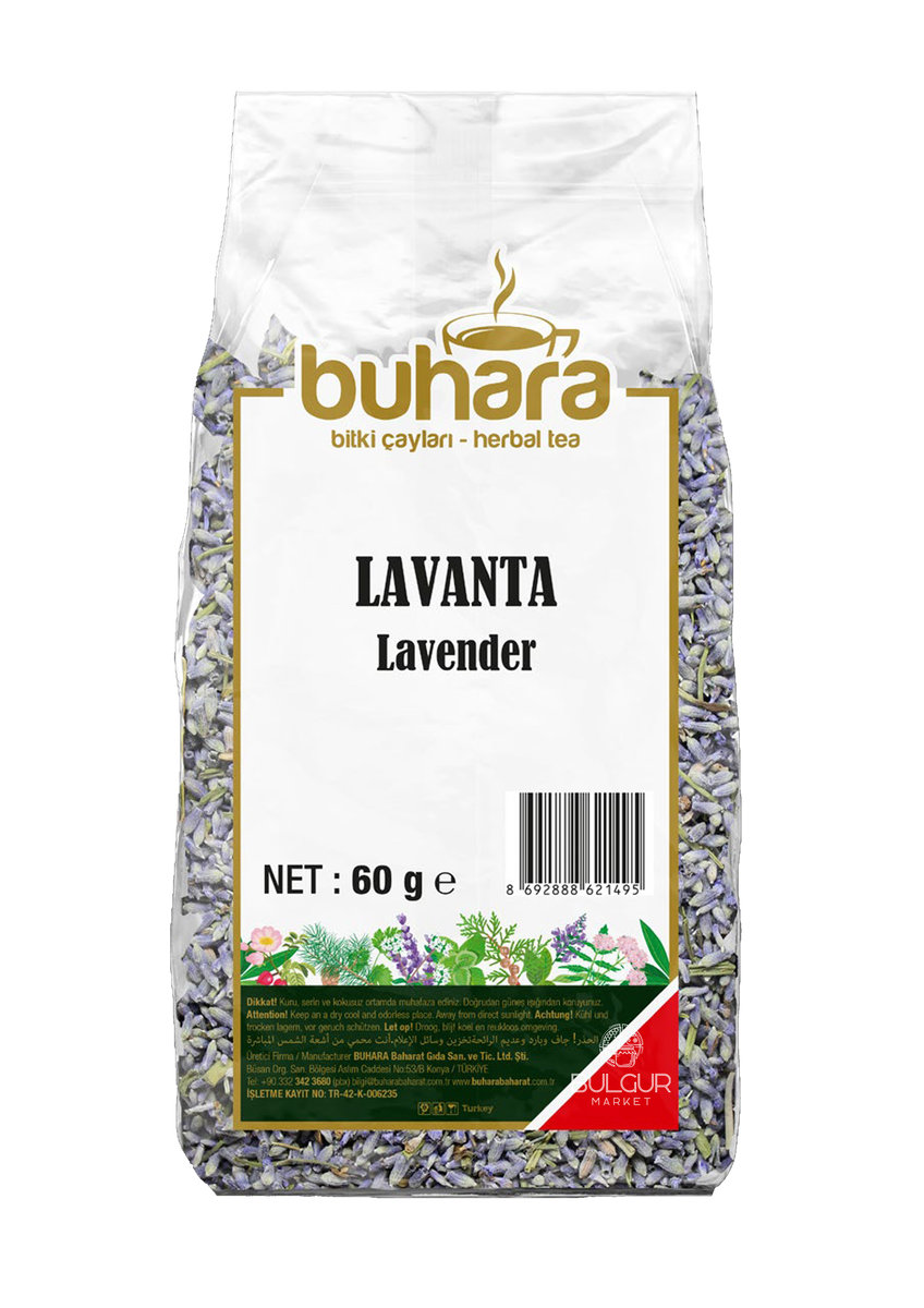 Buhara Lawenda Kwiat 60g ��� Aromatyczna Turecka Herbata z Kwiat��w Lawendy