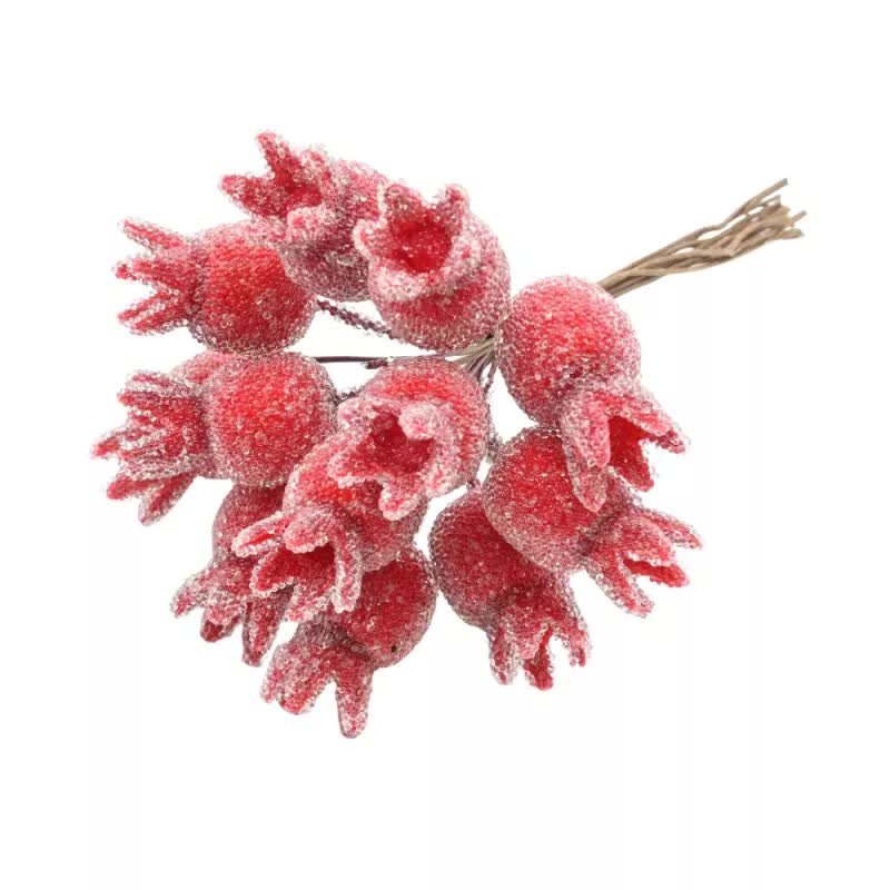 Gałązka dekoracyjna Dzika Róża na piku czerwień taki jak na zdjęciu