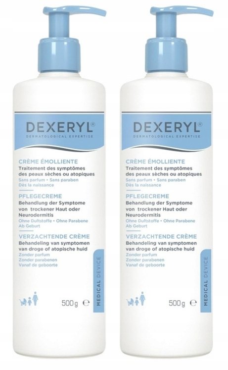 2x Krem Dexeryl Emolient do skóry suchej i atopowej AZS 500 ml