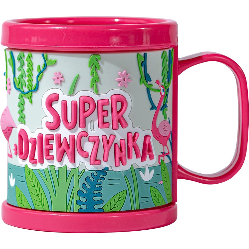 Plastikowy kubek 3D z napisem Super Dziewczynka