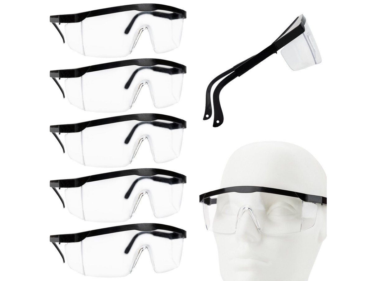 5X Okulary Ochronne Bhp Gogle Robocze Przeciwodpryskowe Ochrona Oczu Lekkie