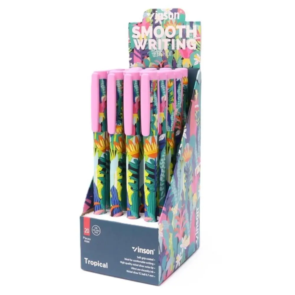 Długopis z zatyczką Fashion Tropical nieb. (20szt) - Titanum