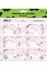 Naklejki na zeszyty - Unicorn Tęcza (12szt)