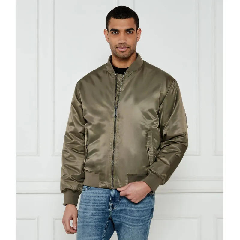 Calvin Klein Jeans Satynowa kurtka bomber HERO Regular Fit